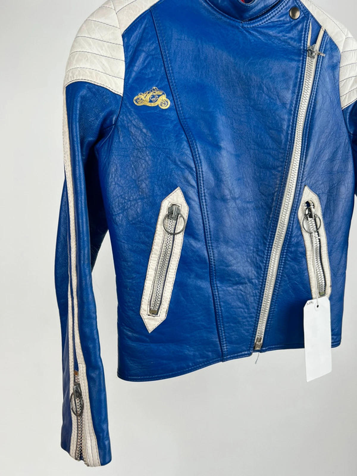 Vintage 80s Two Tone Leather Motorbike Jacket