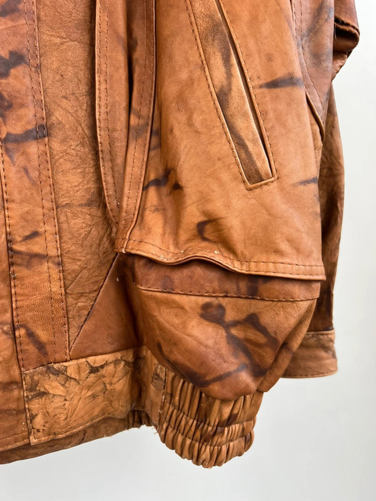 Vintage 90s Brown Camo Leather Jacket