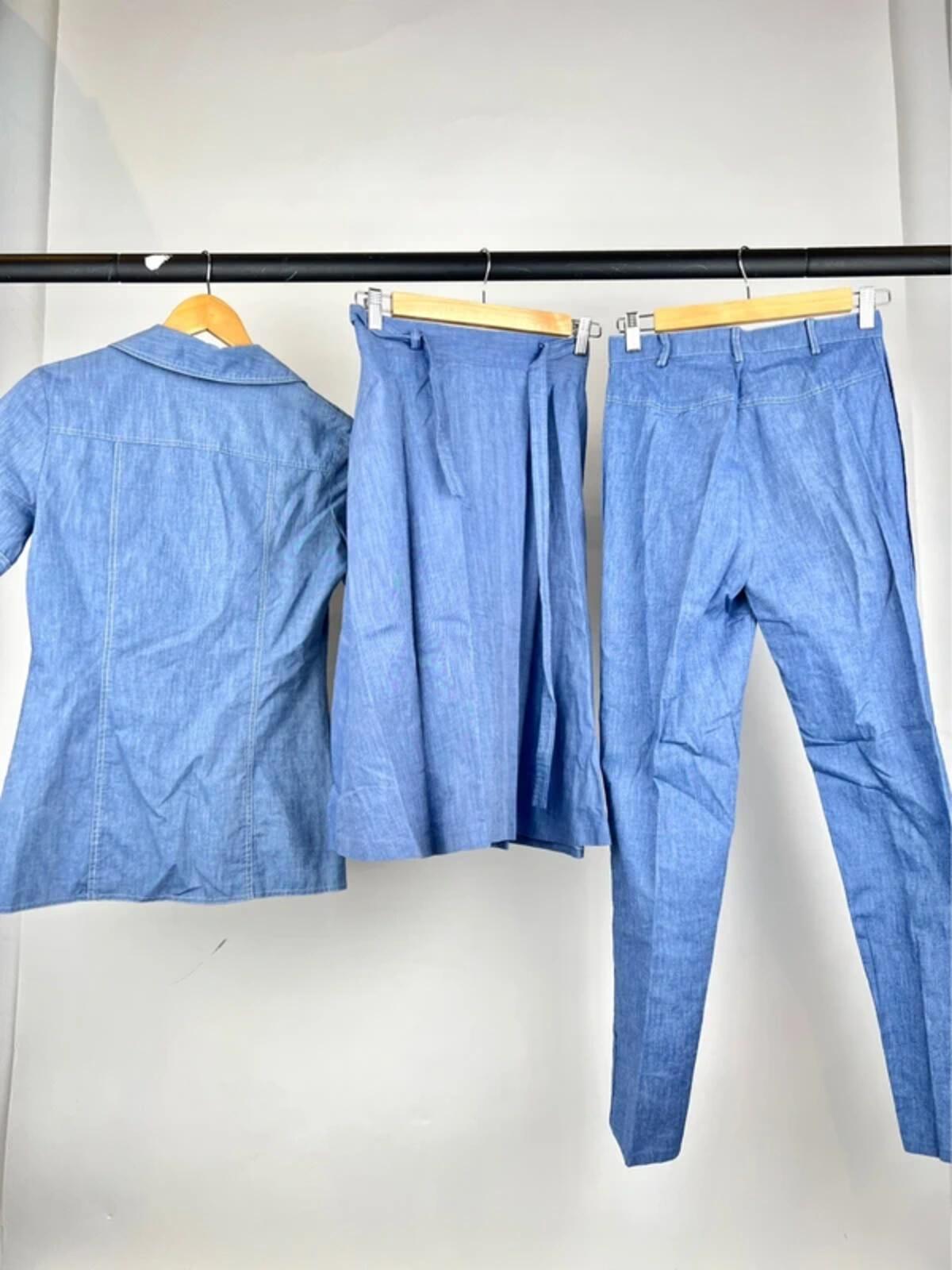 Vintage 70s Highlight Denim Three Piece Suit