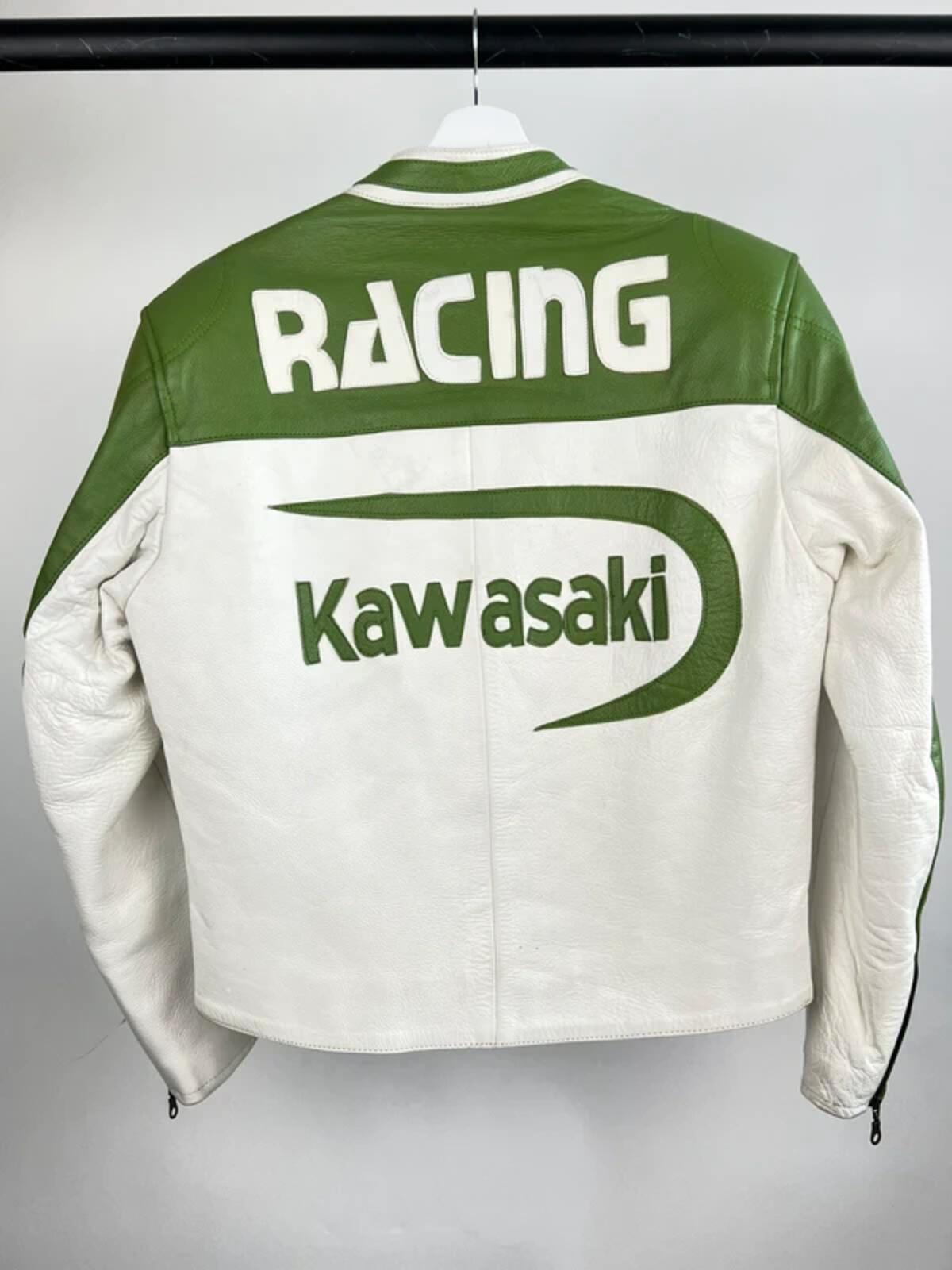 Vintage 90s Kawasaki Leather Biker Jacket