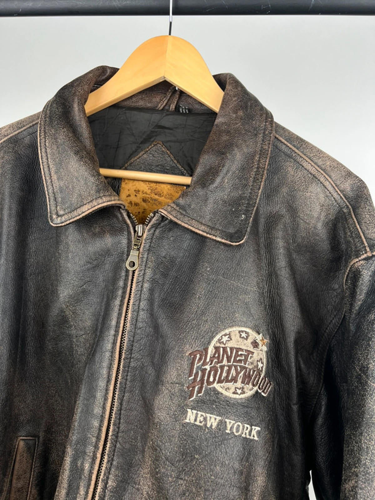 Vintage 90s Planet Hollywood Leather Jacket
