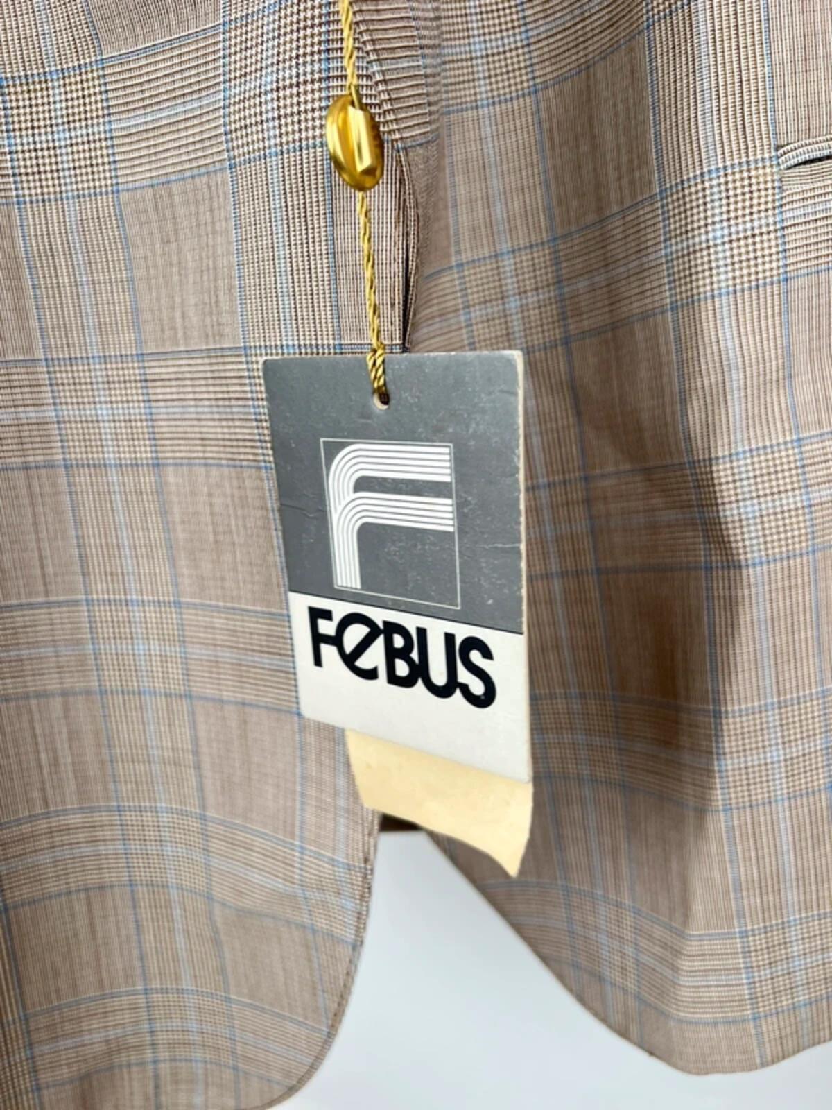 Vintage 70s Febus Italian Checked Tailored Suit