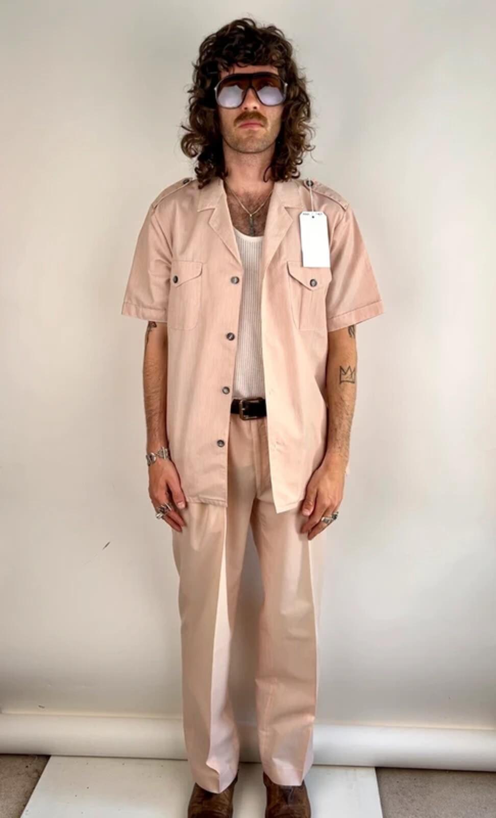Vintage 70s Airey & Wheeler Safari Short Sleeved Suit