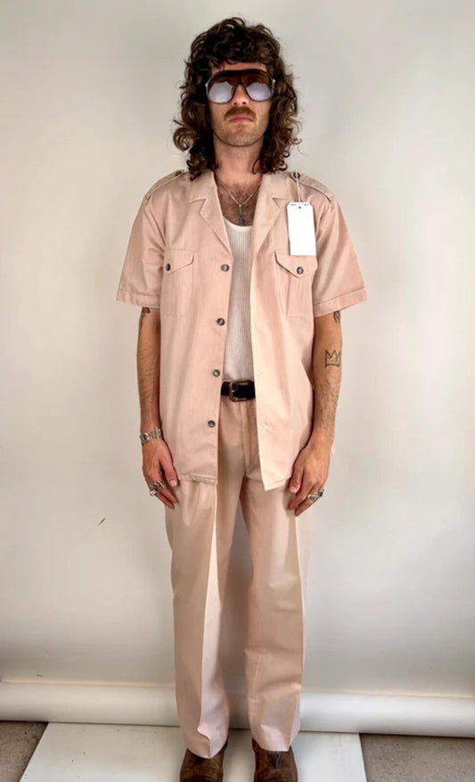 Vintage 70s Airey & Wheeler Safari Short Sleeved Suit