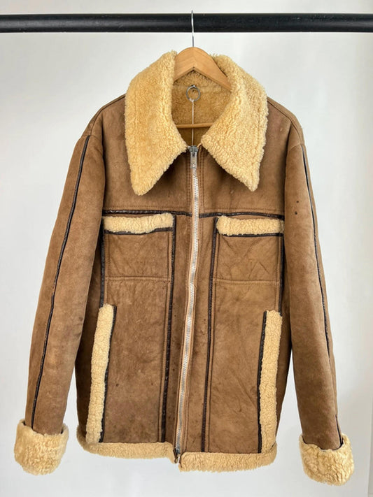 Vintage 70s Aviator Sheepskin Jacket