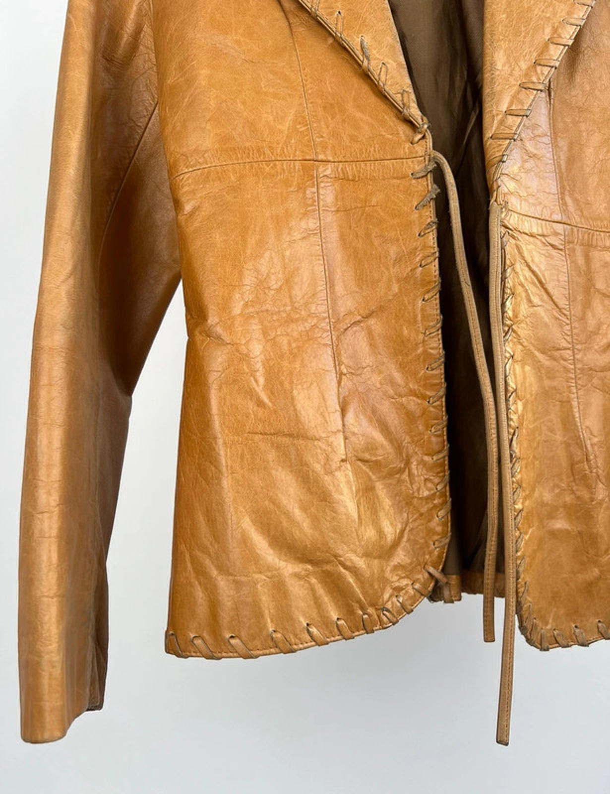 Vintage 90s Tan Leather Blazer
