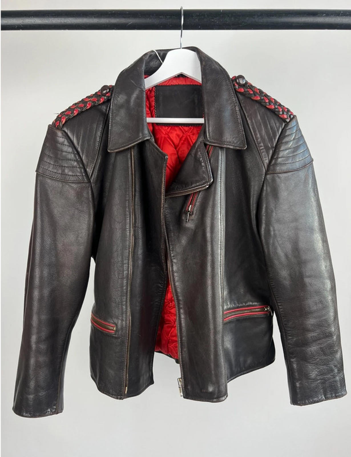 Vintage 50s Leather Cropped Biker Jacket