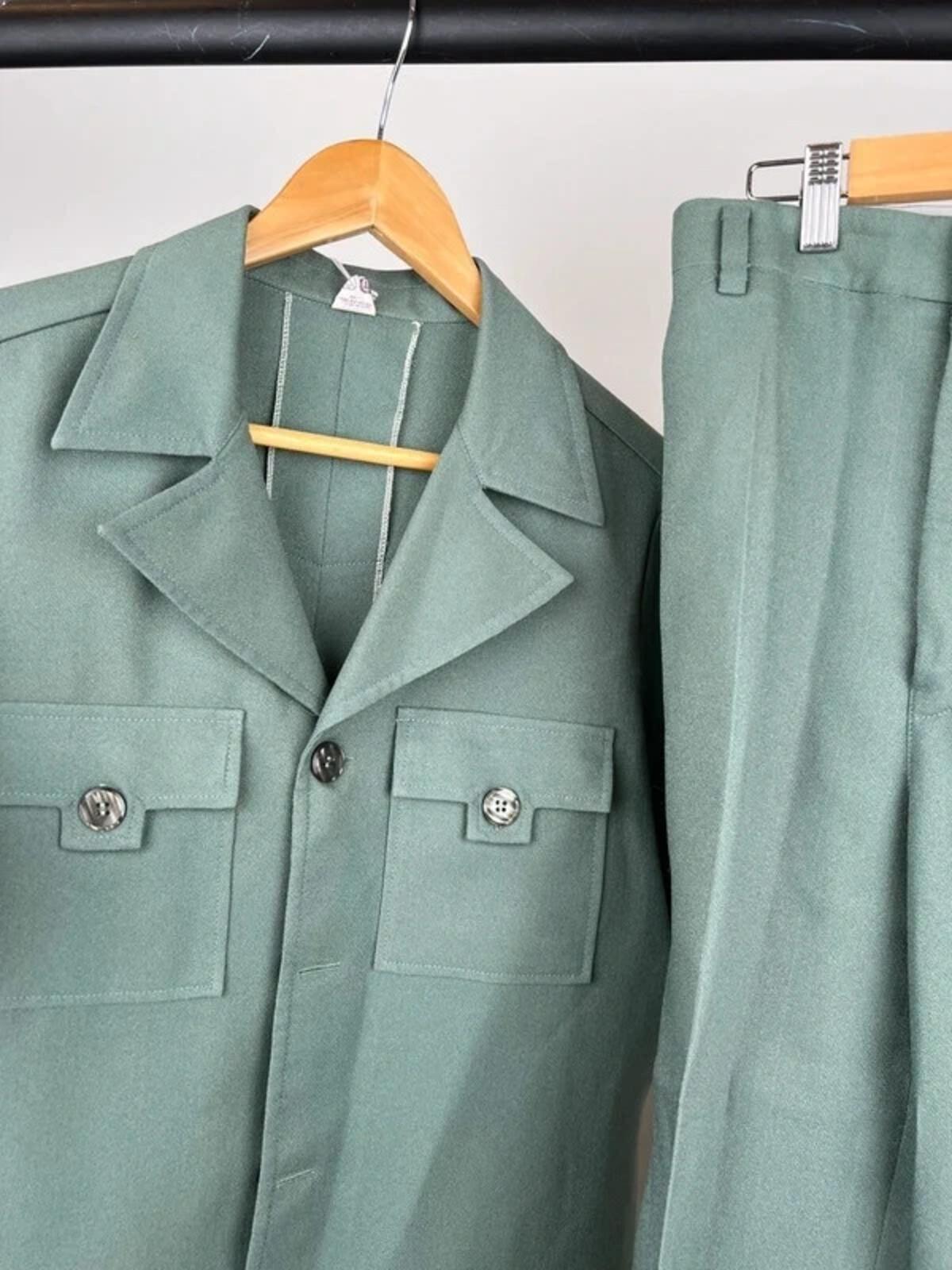Vintage 70s Today Safari Short Sleeve Leisure Suit