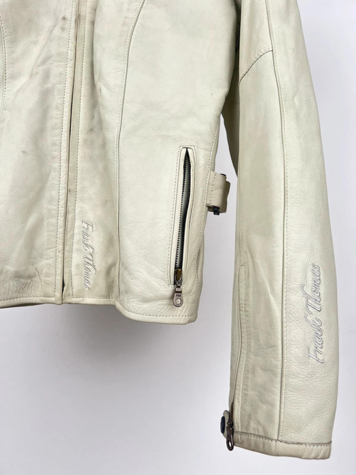 Vintage 90s Frank Thomas Leather Motorbike Jacket