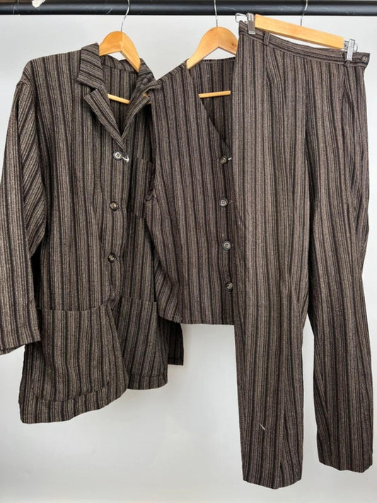 Vintage 90s Stripe Three Piece Suit
