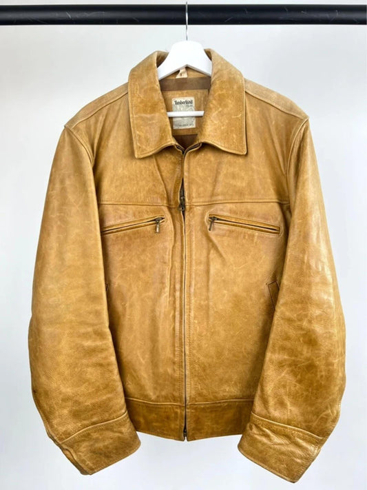 Vintage 90s Timberland Leather Highway Jacket