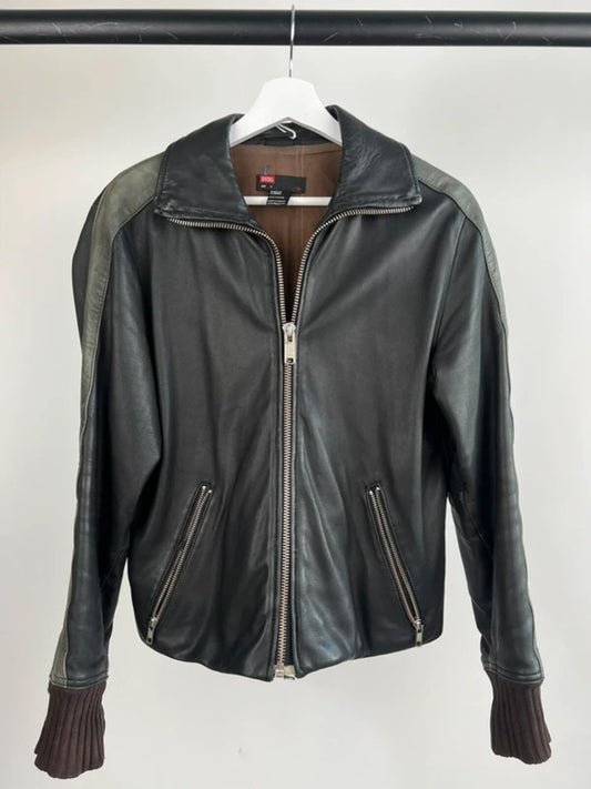 Vintage Diesel Leather Bomber Jacket