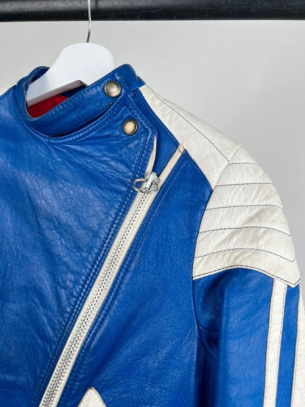 Vintage 80s Two Tone Leather Motorbike Jacket