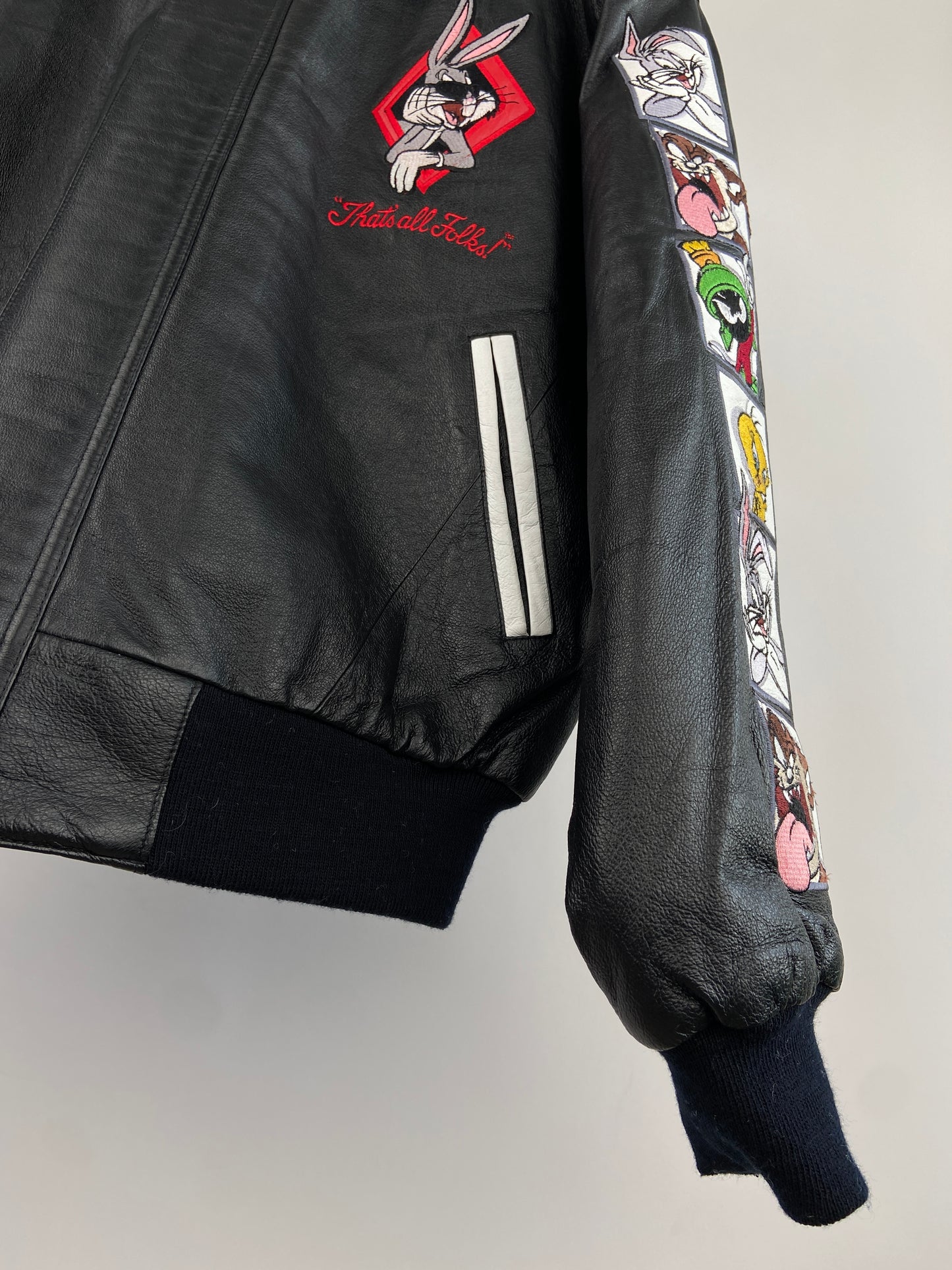 Vintage Looney Tunes 90s Leather Jacket