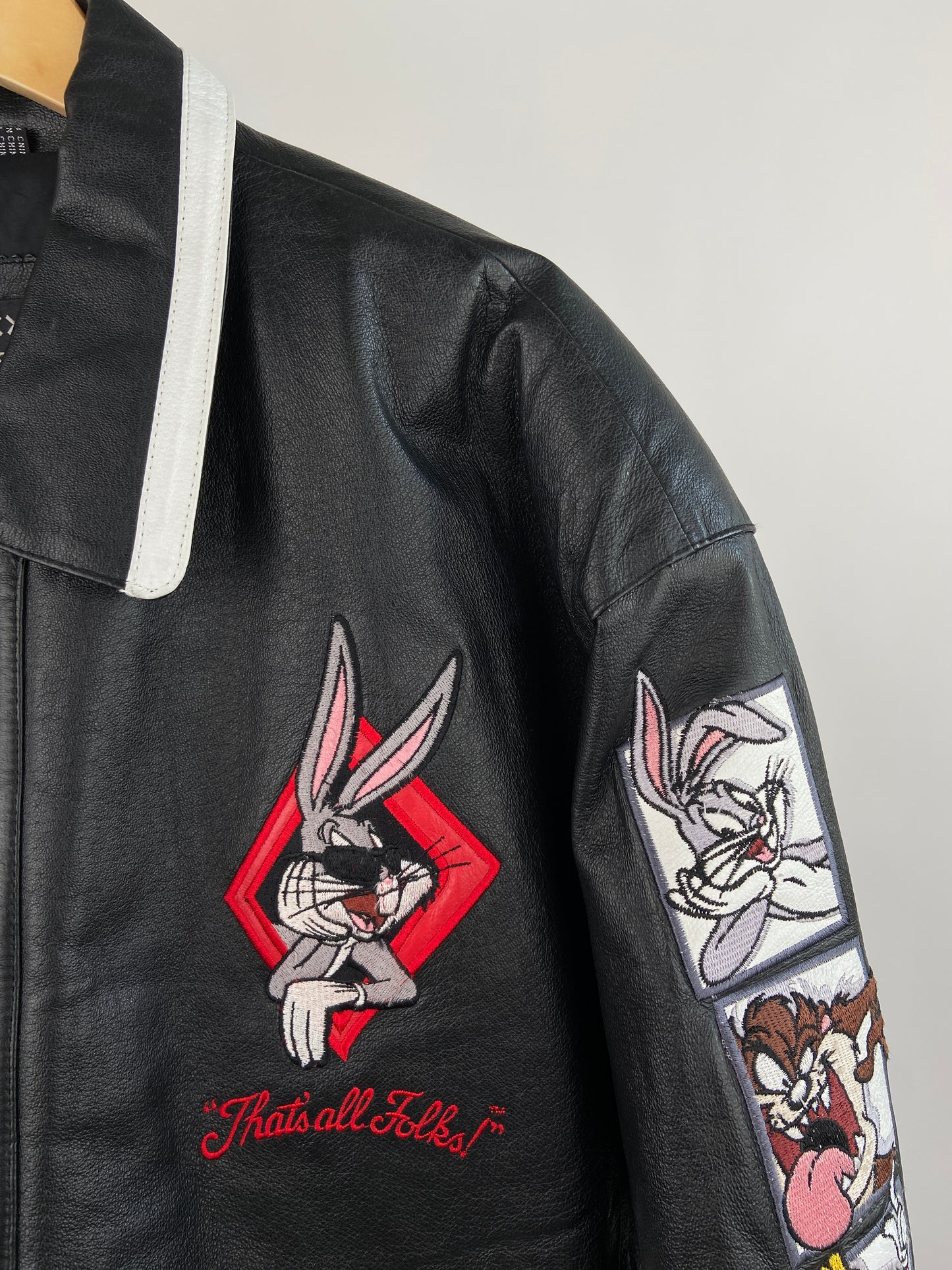 Vintage Looney Tunes 90s Leather Jacket