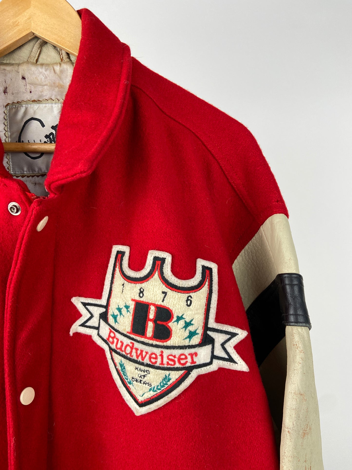 Budweiser 90s Leather Bomber Jacket