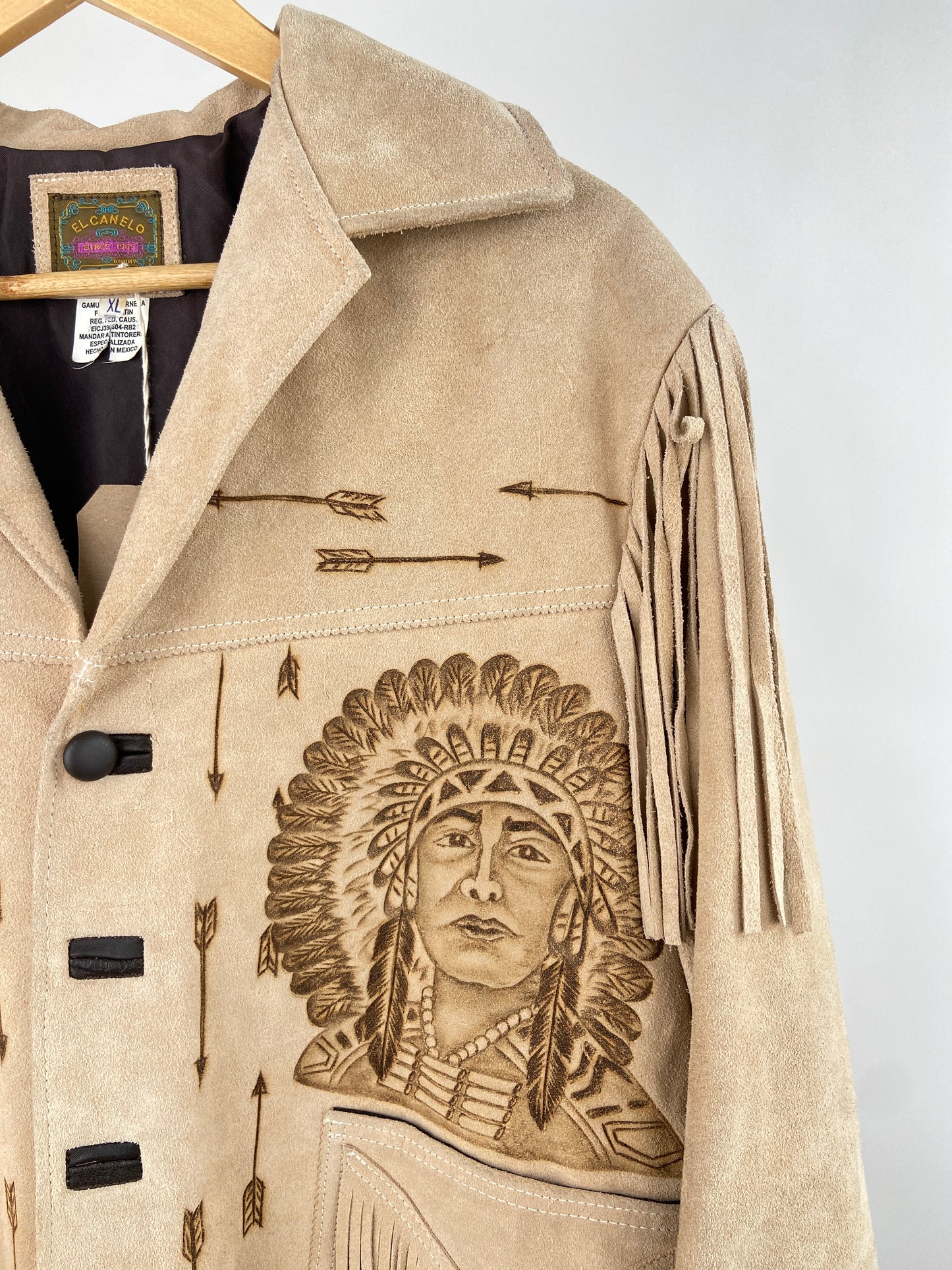 Vintage Western 70s Leather Tassel Jacket