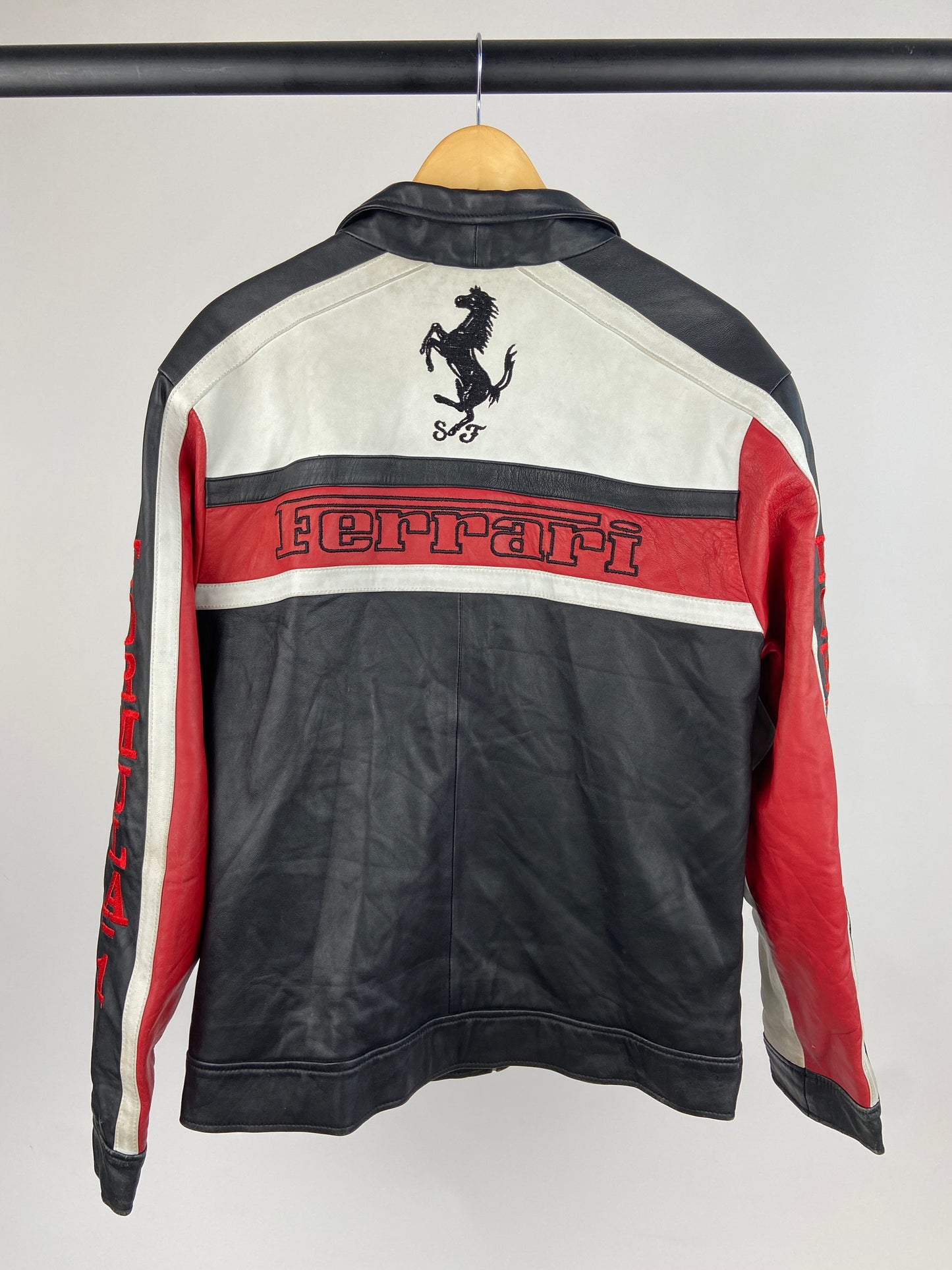 Vintage Ferrari 90s Leather Motorbike Jacket