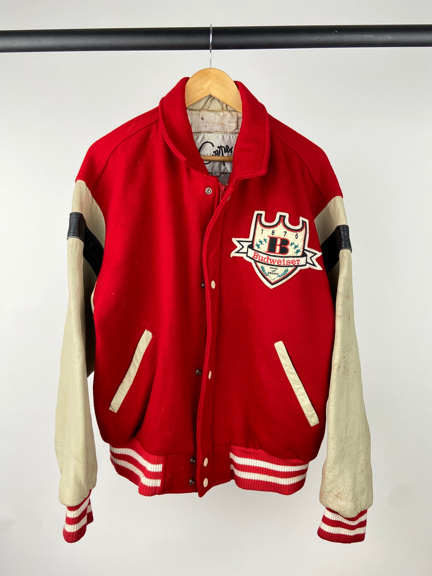 Budweiser 90s Leather Bomber Jacket