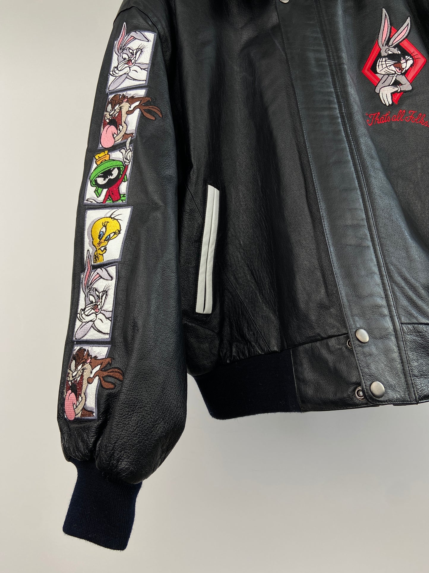 Vintage Looney Tunes 90s Leather Jacket