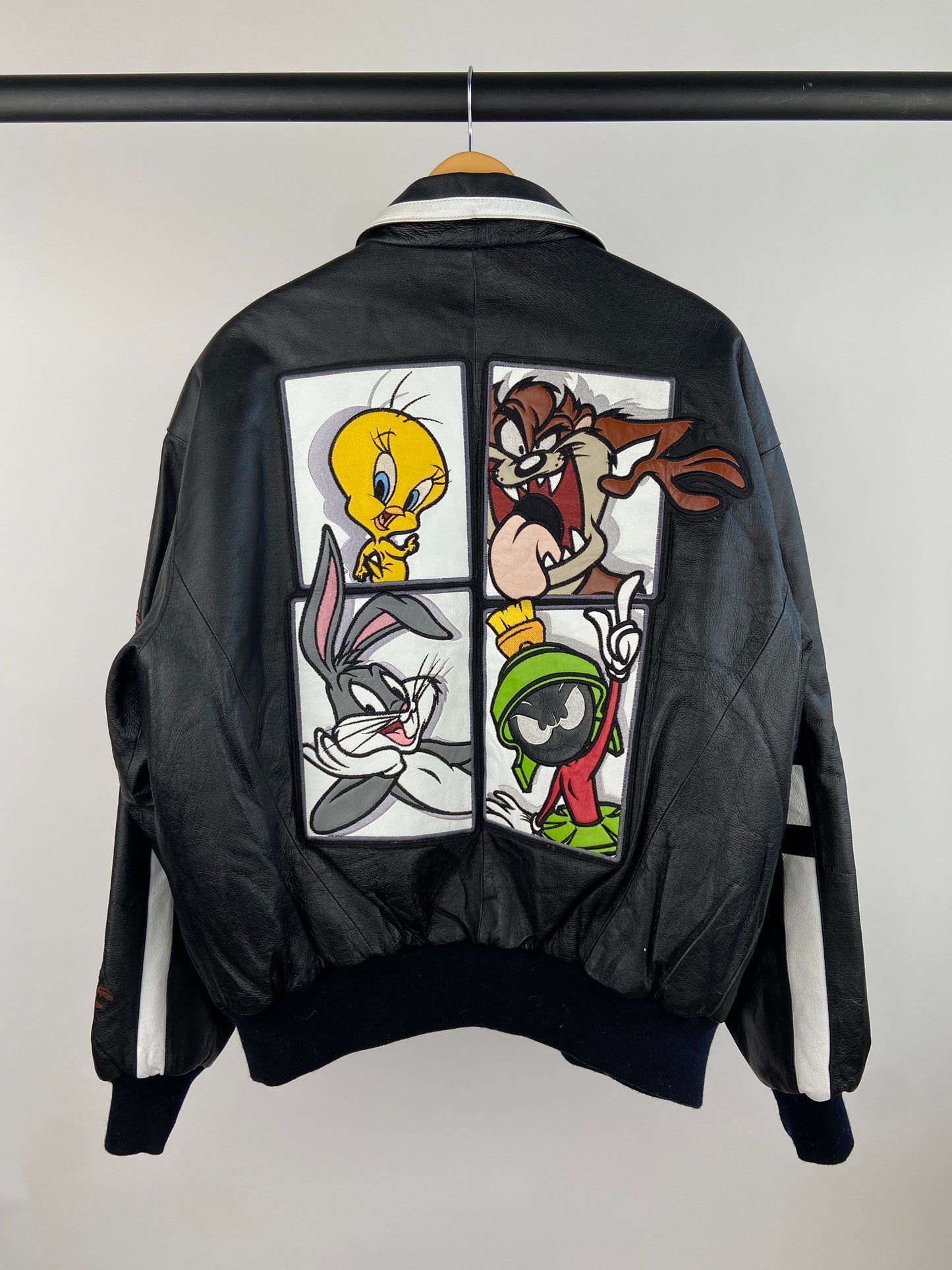 Vintage Looney Tunes 90s Leather Jacket