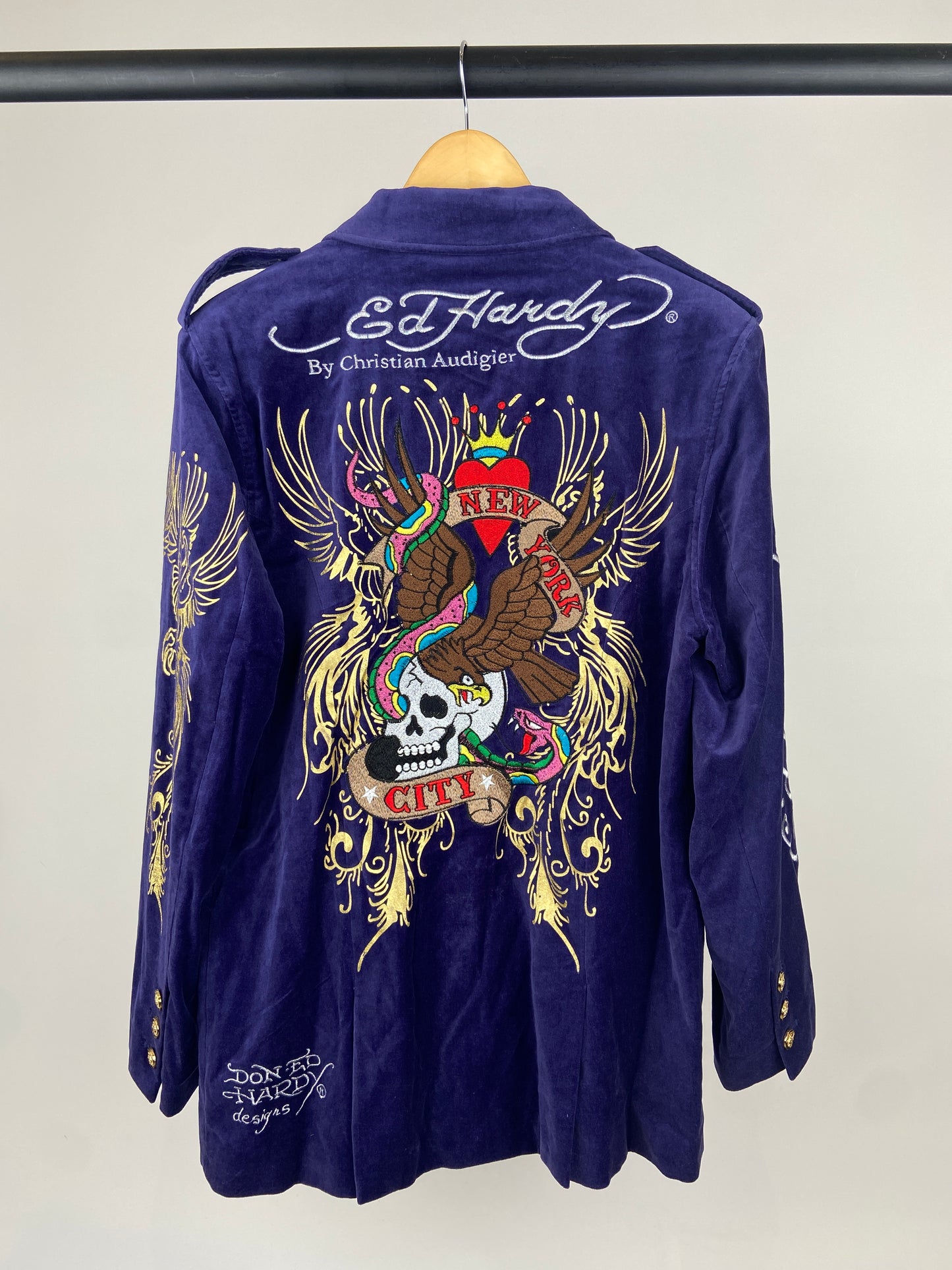 Vintage Ed Hardy 90s Velvet Blazer