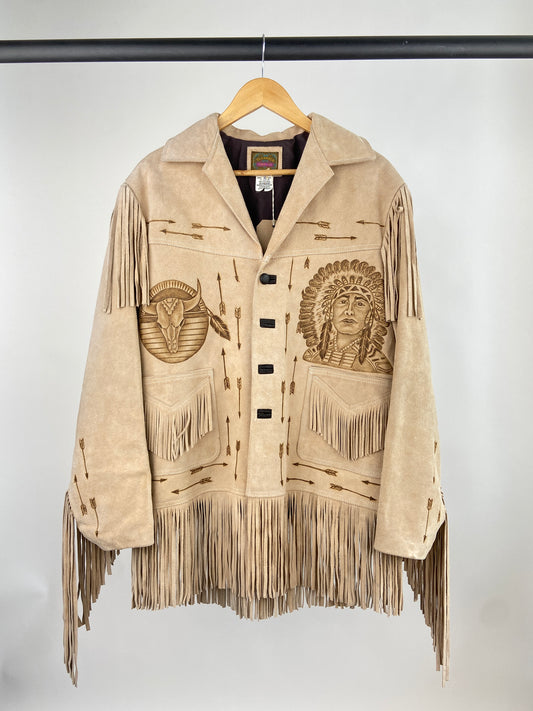 Vintage Western 70s Leather Tassel Jacket