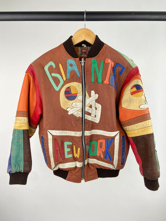 Vintage New York Giants 90s Leather Bomber Jacket