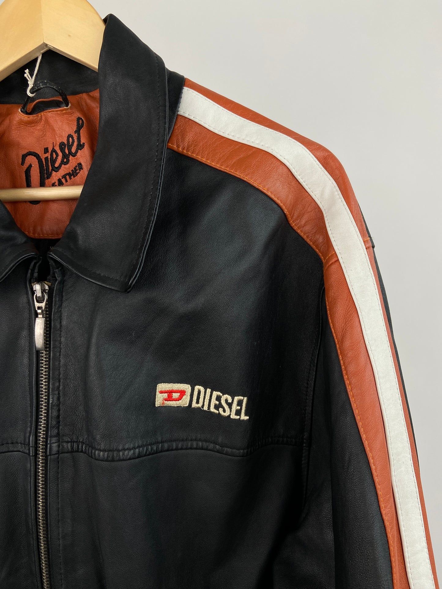 Vintage Diesel ‘D’ 90s Leather Jacket