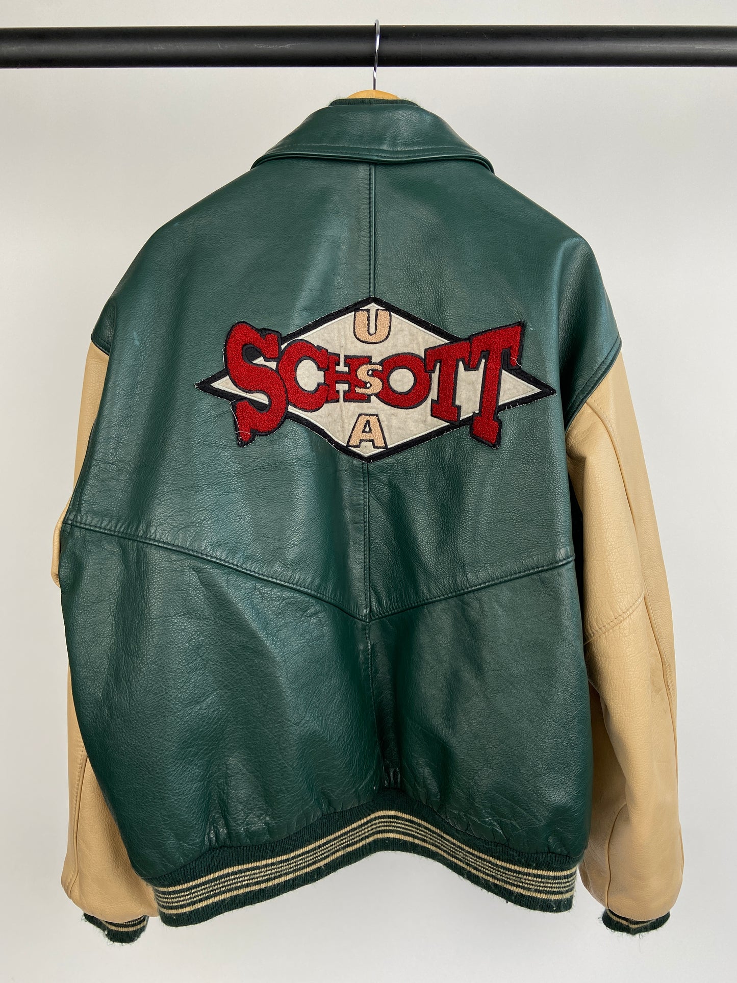 Vintage Schott USA 90s Leather Varsity Jacket