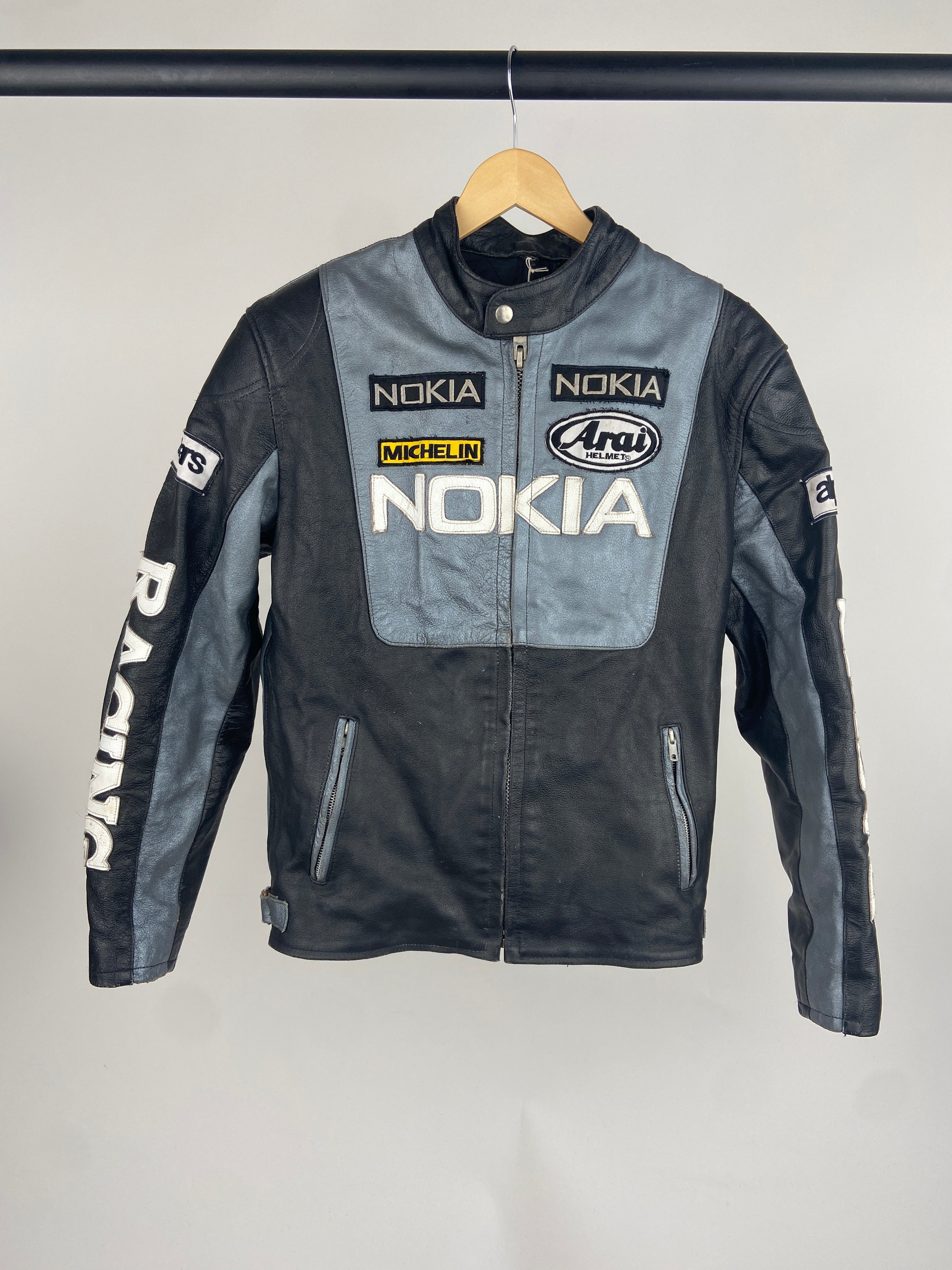 Nokia 90s Leather Motorbike Jacket – Skux Vintage