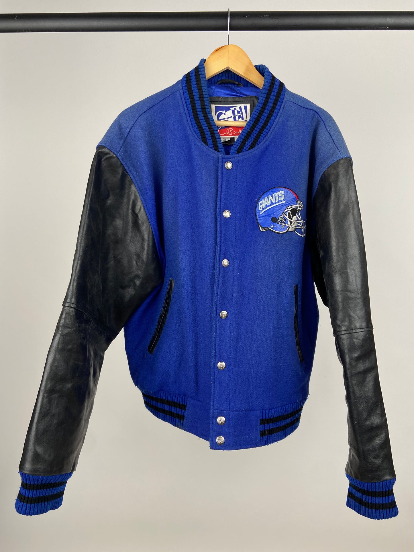 Carl Banks Giants 90s Leather Varsity Jacket