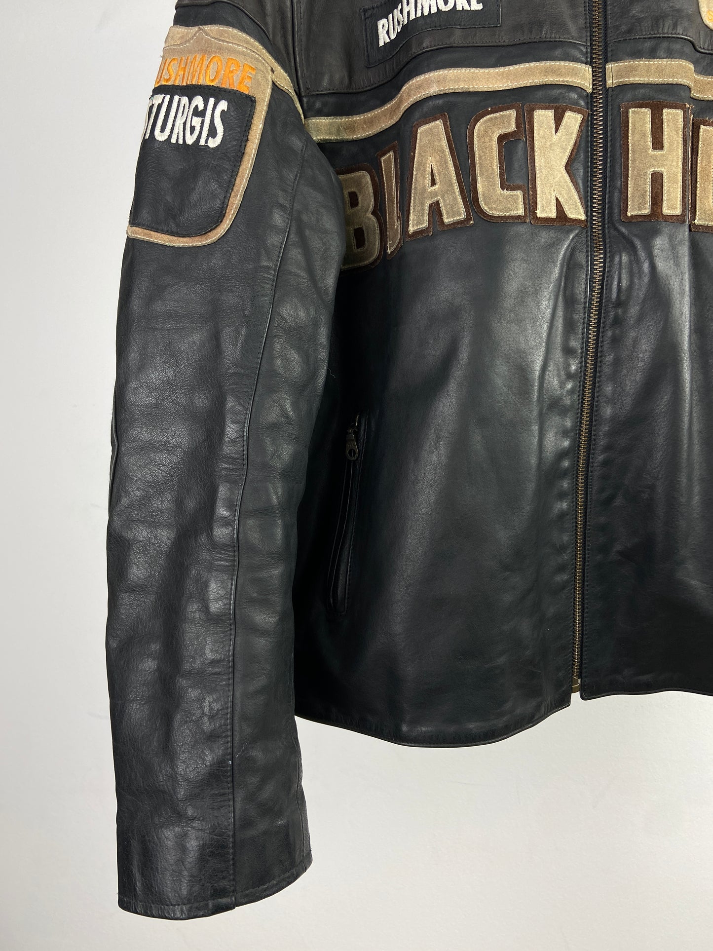 Black Hills MC 90s Leather Motorbike Jacket