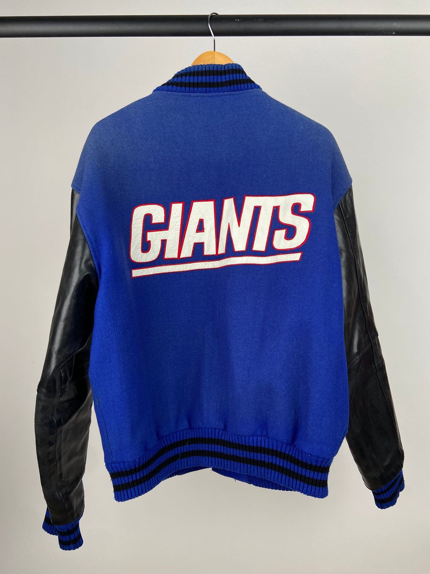 Carl Banks Giants 90s Leather Varsity Jacket