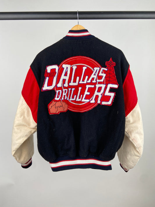 The Dallas Drillers NFL 90s Leather Bomber Jacket