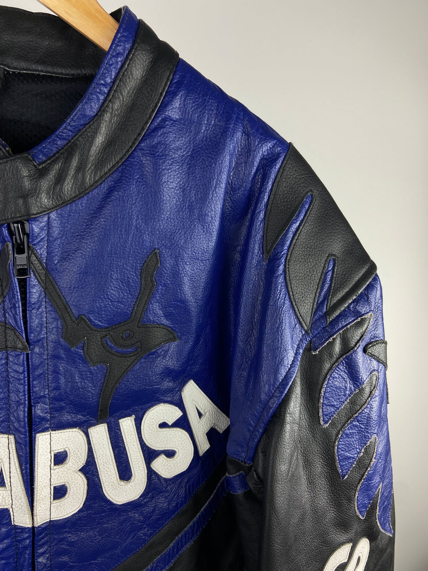 Hayabusa The Crow 90s Leather Motorbike Jacket