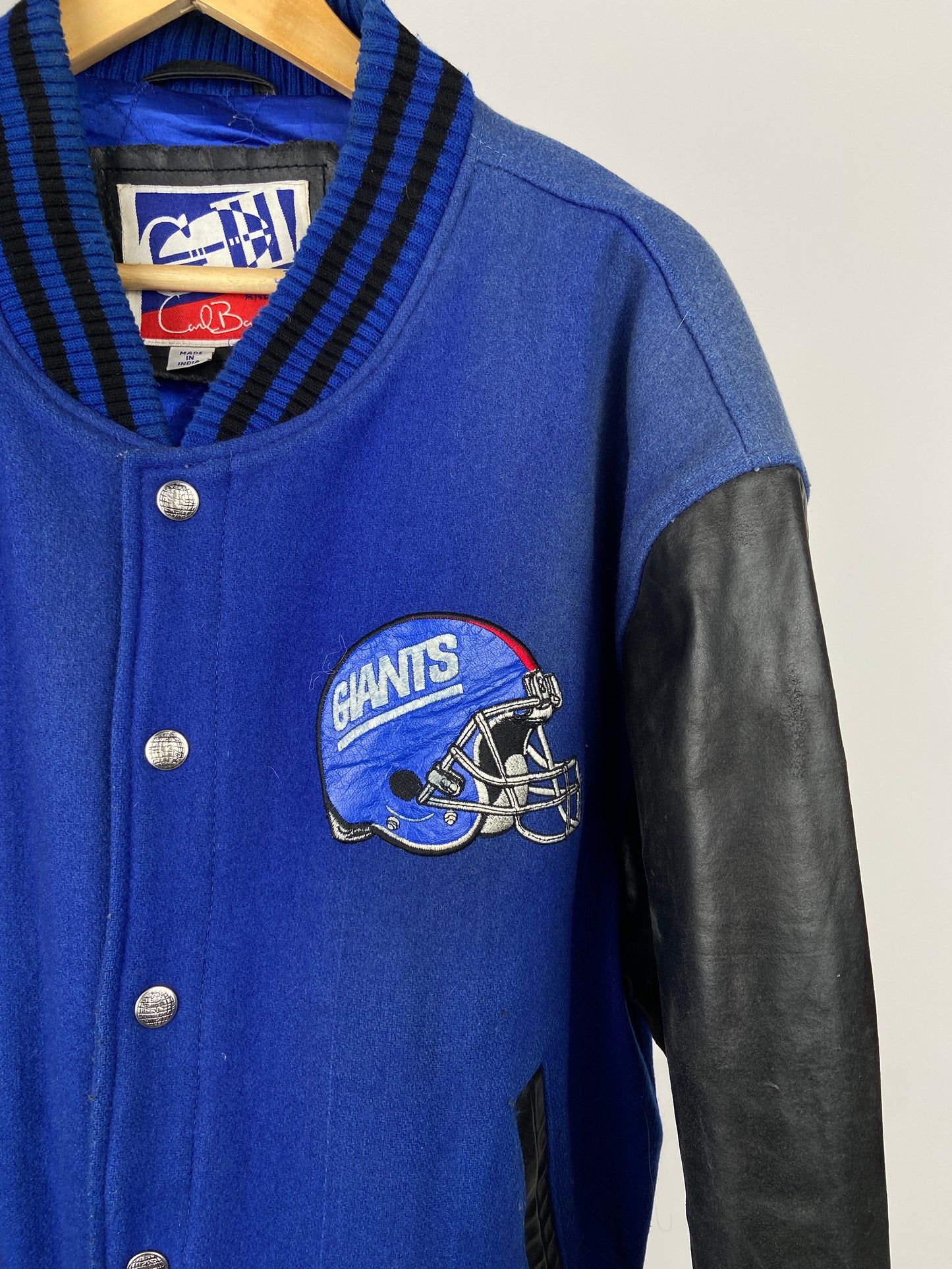 Carl Banks Giants 90s Leather Varsity Jacket